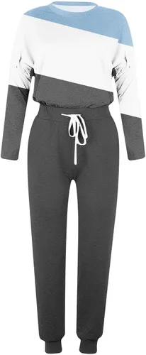 Vista 4 de JMMSlmax Jogger Sets for Women 2 Piece Long Pants Crew Neck Long Sleeve Shirts Drawstring Sweatpants Pocket Soft Lounge Sets