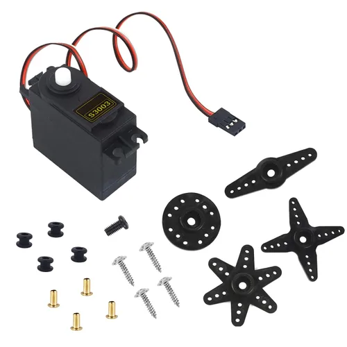 Vista 8 de RGBZONE 4 unids S3003 servo motor estándar RC servo de alta velocidad para coche inteligente robot barco RC helicóptero