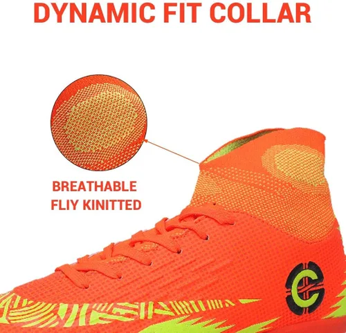 Vista 3 de Niber botines de fútbol para hombres y niños para césped para exteriores e interiores para deportes correr caminar zapatos deportivos
