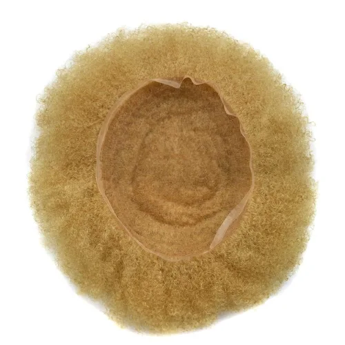 Vista 9 de Peluca de encaje suizo rizado afro para hombre, sistema de repuesto de peluca de encaje completo, extensiones duraderas de cabello humano #1 Negro