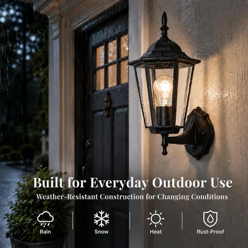 Vista 5 de Paquete de 2 lámparas de pared para exteriores, luces negras