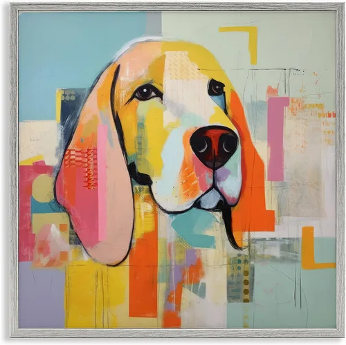 Vista 35 de Stupell Industries Retrato abstracto de perro enmarcado Giclée por Irena Orlov