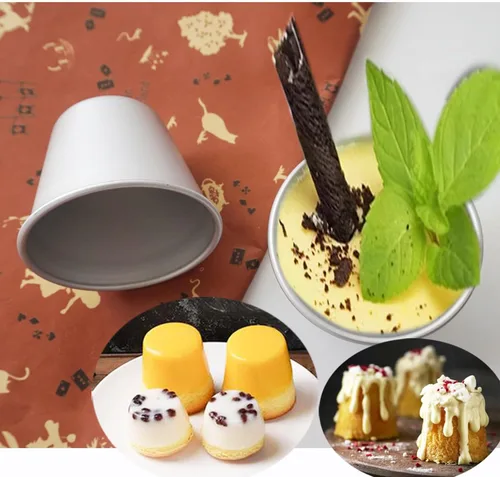 Vista 6 de Paquete de 6 moldes pequeños para popover, molde para pudín de Yorkshire, moldes para hornear profundos de aluminio, molde individual para mini