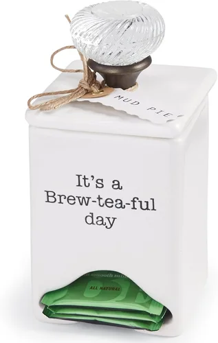 Vista 3 de Mud Pie FBA_ Organizador de cerámica para bolsas de té, blanco