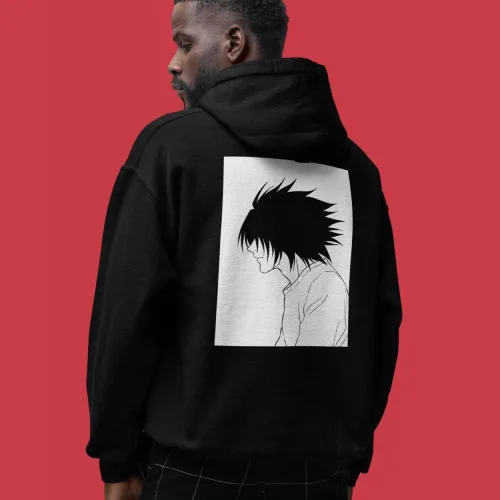Vista 4 de Ripple Junction Death Note - Sudadera con capucha para hombre, con gráfico frontal y trasero, con bolsillo frontal con licencia