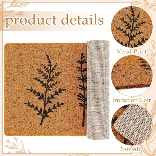 Vista 4 de Drydiet Tapete de primavera con diseño floral de fibra de coco de 18 x 30 pulgadas, tapete de primavera con flores silvestres, antideslizante