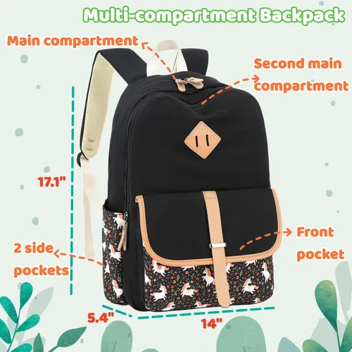 Vista 2 de Leaper - mochila escolar para niñas, mochila informal, bolsa de viaje con bolsillos laterales