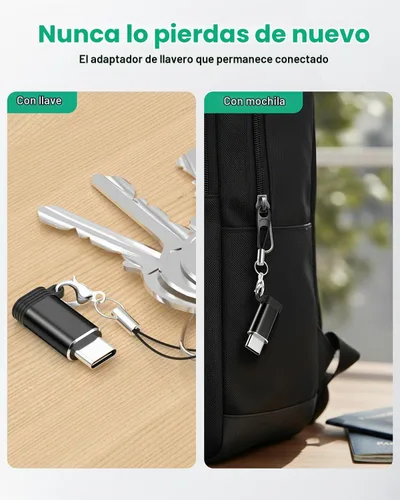 Vista 7 de Paquete de 4 adaptadores Lightning a USB C para iPhone 15/16 Pro Max/Plus, Samsung S24, iPad Air, carga rápida y transferencia de datos, cable