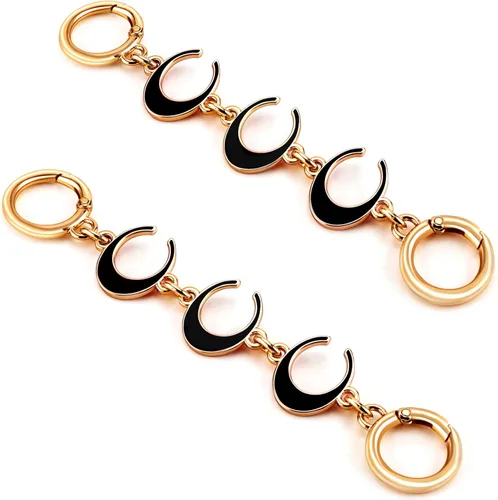 Vista 15 de 2 unidades extensoras de bolsa de cadena de corazón y luna, extensores de correa para bolso, cadena de oro, correa de repuesto para monedero