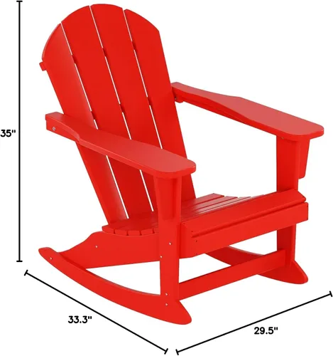 Vista 115 de WestinTrends Silla mecedora Malibu de poliéster para exterior/patio Adirondack, Negra