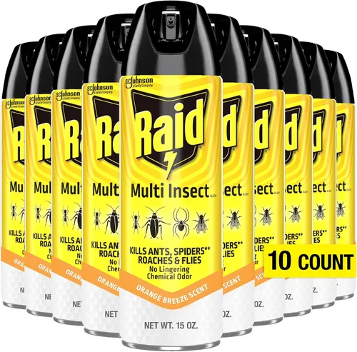 Vista 10 de Raid Asesino de insectos múltiples, brisa de naranja, 15 onzas (paquete de 2)