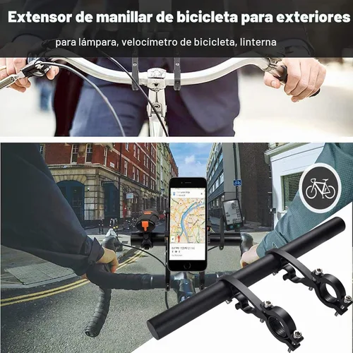 Vista 4 de Yizhet Extensor de manillar de bicicleta, extensión de manillar de bicicleta, ligero y duradero, soporte de manillar de bicicleta doble