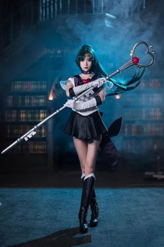 Vista 5 de JWKCOS Sailor Moon Sailor Pluto Setsuna Meiou Disfraz de cosplay SuperS