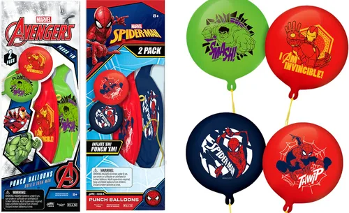 Vista 8 de Marvel Avengers Punch Balloon Ball Hulk, Iron Man y Spiderman Fidget Toy Inflable Big Bounce Ball Alivio del Estrés Juguete para Niños y Adultos