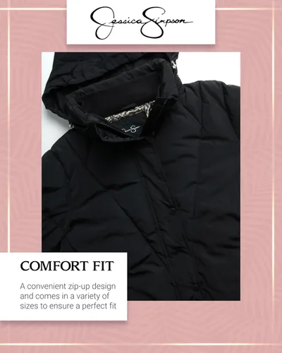 Vista 3 de Jessica Simpson Abrigo de invierno para mujer Parka acolchada pesada Chaqueta de nieve aislada para mujer (S-XL)