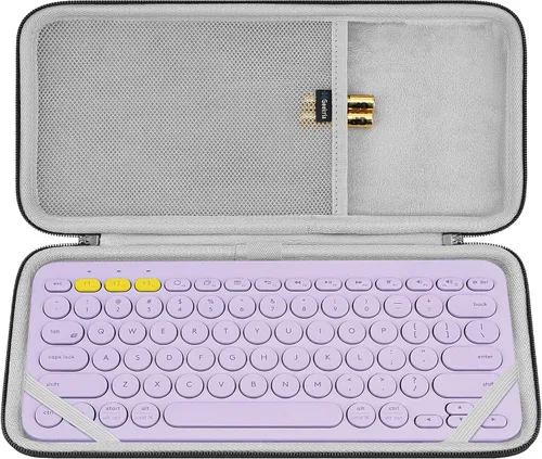 Vista 8 de Geekria Funda de transporte para teclado, funda protectora de viaje rígida para teclado compacto pequeño, compatible con Logitech K380, Logitech