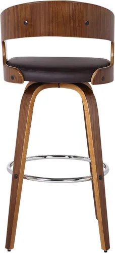 Vista 6 de Armen Living Shelly 26" Altura del Asiento Taburete Giratorio de Bar de Estilo Moderno de Mediados del Siglo para Isla de Cocina y Encimera en Cuero