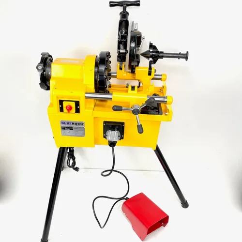 Vista 9 de BLUEROCK PTM50-C - Enhebrador de tubo motorizado de 1/2"-2", máquina de roscado de tubos de 750W 110V con alimentación automática de aceite, 27 RPM