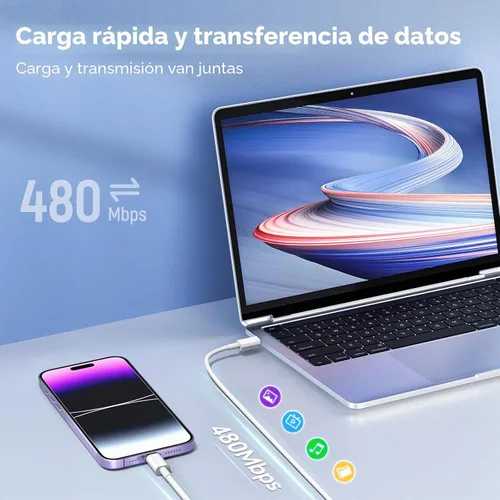 Vista 5 de Compatible con cargador de teléfono de 6/10 pies, carga rápida, paquete de 20 W, PD tipo C, bloque de carga rápida y cable de carga rápida
