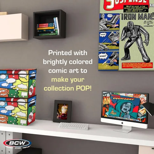 Vista 4 de BCW Bolsa plegable de almacenamiento para cómics de 125 a 150 libros (2 unidades, Pow!)