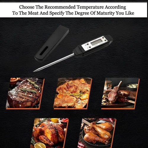 Vista 4 de Termómetro de carne – Termómetro digital de alimentos para cocinar cocina – Calibración automática estilo bolígrafo termómetro electrónico