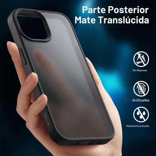 Vista 4 de JETech Funda mate 3 en 1 para iPhone 15, color negro