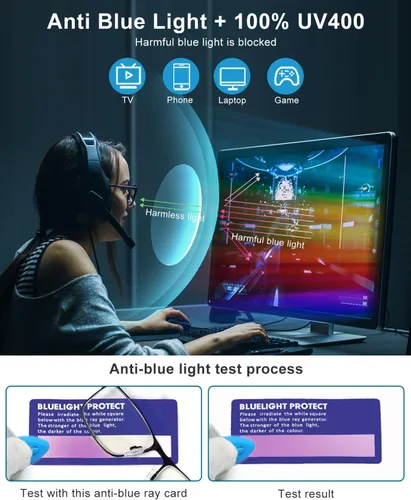 Vista 5 de OKH 2 Pack progressive multifocal reading glasses for men, blue blocking glasses progressive readers