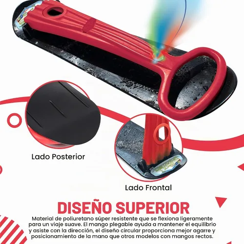 Vista 2 de GeoSpace Original LED Ski Skooter: Monopatín o tabla de snowboard plegable para usar sobre nieve o césped, varios