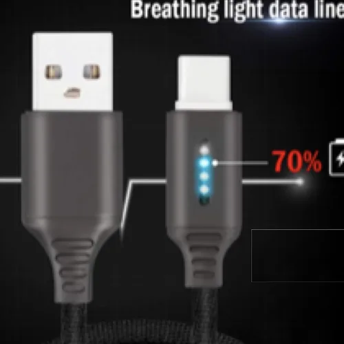 Vista 2 de Cable de carga LED inteligente USB-C de 9 pies para iPhone Access Mophie Battery Cases en X,XR XS 10, 11 teléfonos celulares