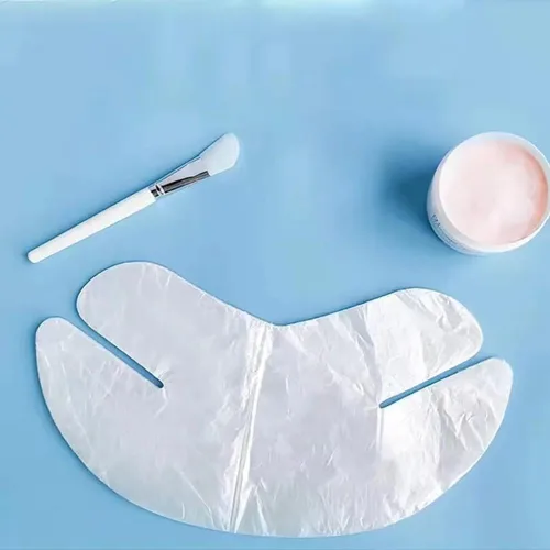 Vista 4 de 100 hojas de máscara de plástico para el cuello, máscara facial desechable de bricolaje, bloquea el agua e hidrata persistentemente