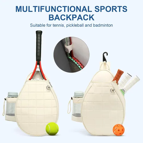 Vista 7 de KAVIGOR Bolsa cruzada de tenis profesional: bolsa de pickleball acolchada impermeable con 2 raquetas con compartimento húmedo/seco Diseño unisex