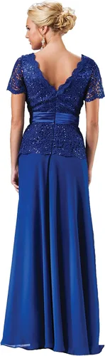 Vista 16 de Meier - Vestido para la madre de la novia con cuentas y manga larga.