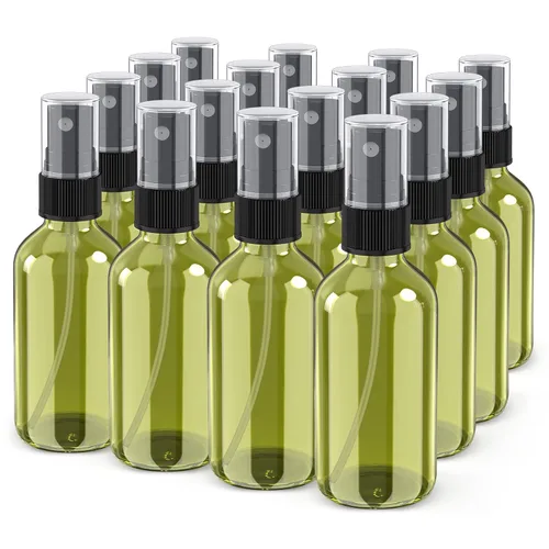 Vista 11 de Botella con atomizador, botellas de spray de vidrio de niebla fina de 2 onzas, recipientes de líquido recargables pequeños para regar la limpieza