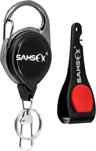 Vista 8 de SAMSFX Pesca con mosca Tippet Line Cutter Pinzas de pesca Mulit-Tool con Retractores Zinger