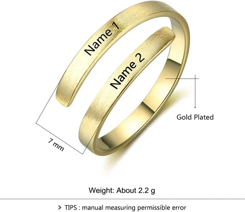 Vista 2 de Anillos de promesa personalizados para ella grabado en espiral, con 2 piedras de nacimiento simuladas, regalo para mujeres y novias.