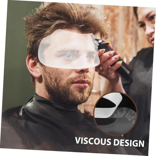 Vista 9 de minkissy 50 protectores de ojos transparentes para corte de cabello, cómodo protector de maquillaje para uso en salones, cobertura de cabello