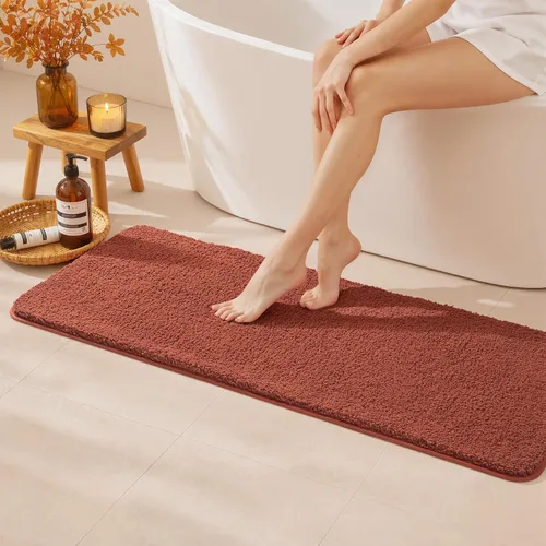 Vista 42 de MIULEE Alfombras de baño negras de microfibra suave y pequeña, 16 x 24