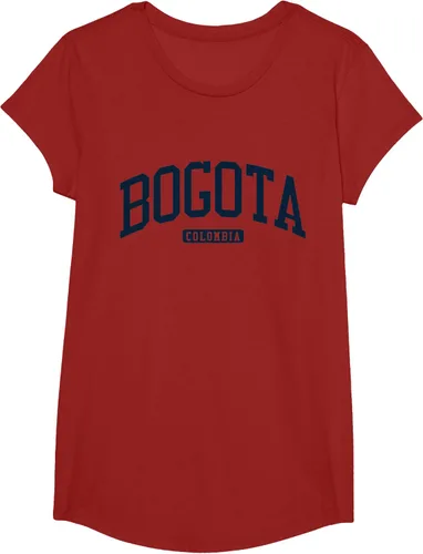 Vista 45 de Bogotá Colombia College University Style Camiseta azul marino, Blanco