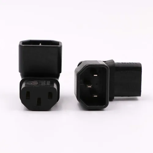 Vista 5 de Adaptador de corriente IEC C14 a C13 PDU/enchufe hacia abajo 90 grados para montaje en pared LCD TV paquete de 2 Negro/paquete de 2 (abajo)