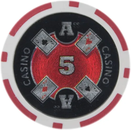Vista 13 de Brybelly Ace Casino Poker Chip - Compuesto de arcilla pesada de 0.49 oz, paquete de 50