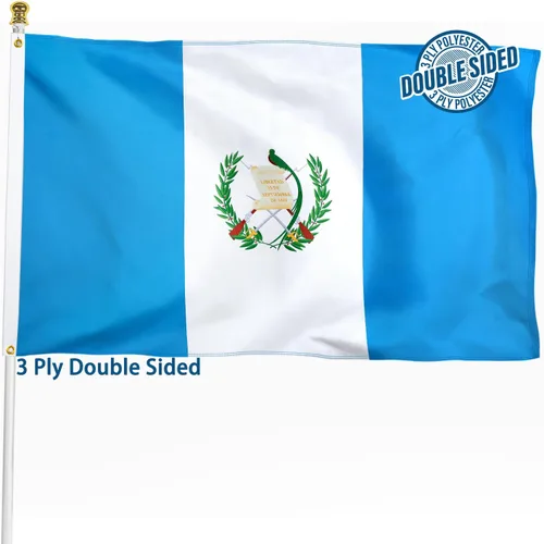 Vista 24 de Bandera de Nicaragua de 3 x 5 pies para exteriores, bandera nacional nicaragüense, bandera nacional nicaragüense, doble cara de 3 capas de poliéster