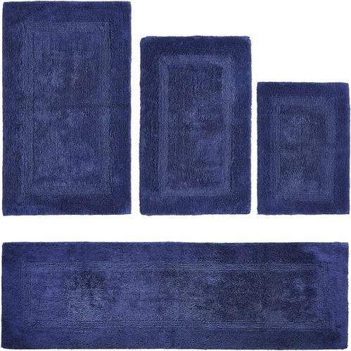 Vista 59 de Better Trends Juego de 4 alfombras de baño de lujo, 100% algodón, suaves, absorbentes de agua, reversibles, lavables a máquina, para decoración