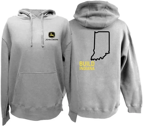 Vista 2 de John Deere Sudadera con capucha de forro polar con diseño del orgullo de los Estados Unidos y Canadá