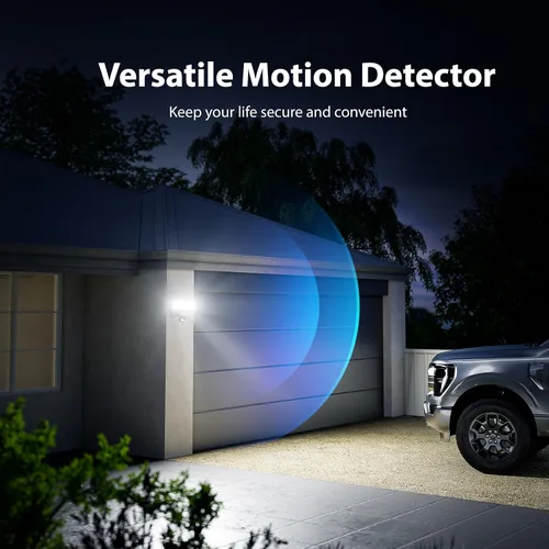 Vista 5 de Onforu Luces LED de seguridad de 55 W, luz con sensor de movimiento para exteriores, 5500 lúmenes, 6500 K, IP65 impermeable, luz de inundación