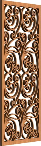 Vista 128 de 9 3/8"W x 24 3/8"H x 1/4"T Marilla Decorativos Paneles de Pared de Madera Calado, Abedul