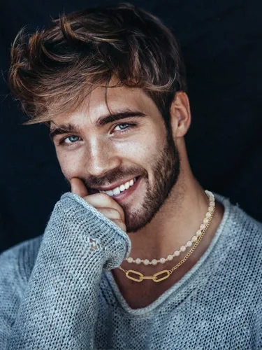 Vista 5 de Collar de perlas para hombre, gargantilla redonda de perlas blancas, collar de perlas de oro, collar de joyería para niños