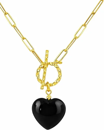 Vista 15 de Gempires Collar de corazón de gemas con cierre frontal para mujer con cadena de clip dorado, joyería con cierre de palanca para mujer, regalo
