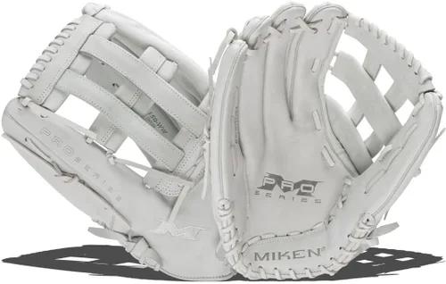 Vista 22 de Miken Pro Series - Guantes de sóftbol de lanzamiento lento, 13 pulgadas, blanco/rojo