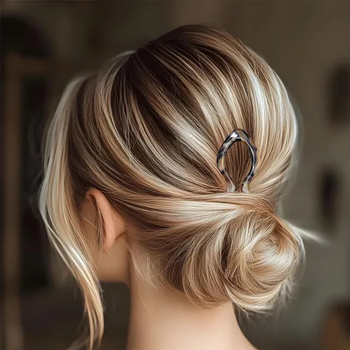 Vista 5 de 4 horquillas para el cabello para mujer, horquillas francesas en forma de U, elegantes accesorios para el cabello de mujer, horquilla francesa