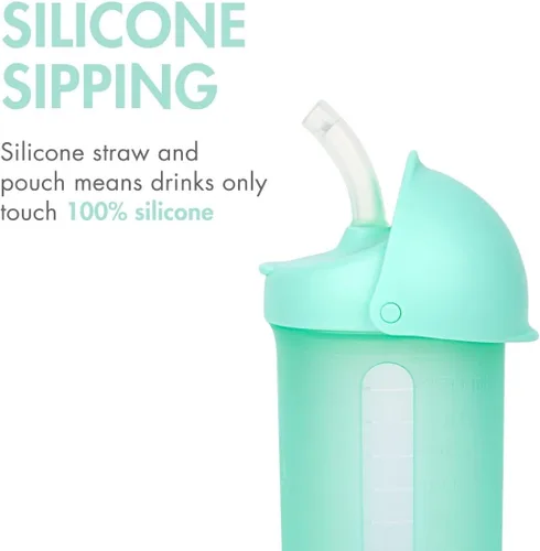 Vista 2 de Boon Swig - Taza de silicona para niños pequeños, 9 onzas.